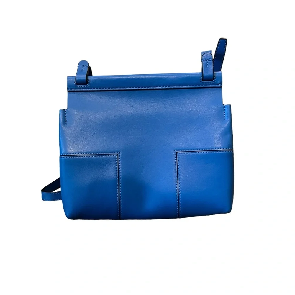 Tory Burch Mini Block T Leather Magnetic Flap Closure Satchel Crossbody Bag - Picture 4 of 9